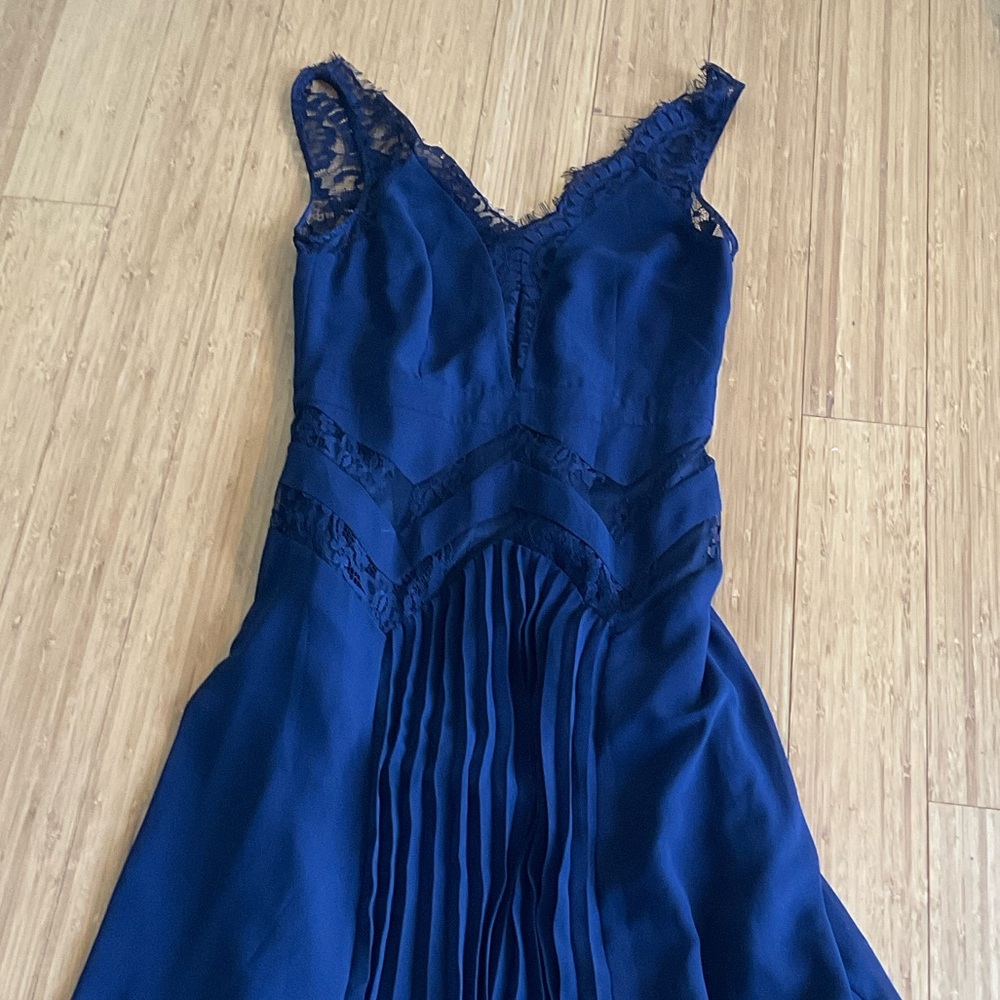 Elegant Navy Blue Lace Dress
